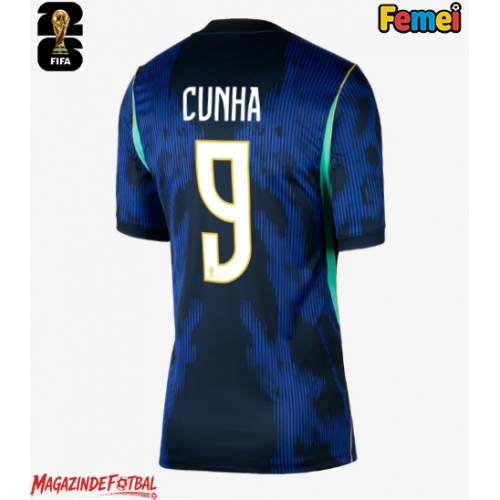 Brazilia Matheus Cunha #9 Echipament de Fotbal Replică Mondial 2026 Femei Deplasare Brazilia Matheus Cunha #9 Echipament de Fotbal Replică Mondial 2026 Femei Deplasare